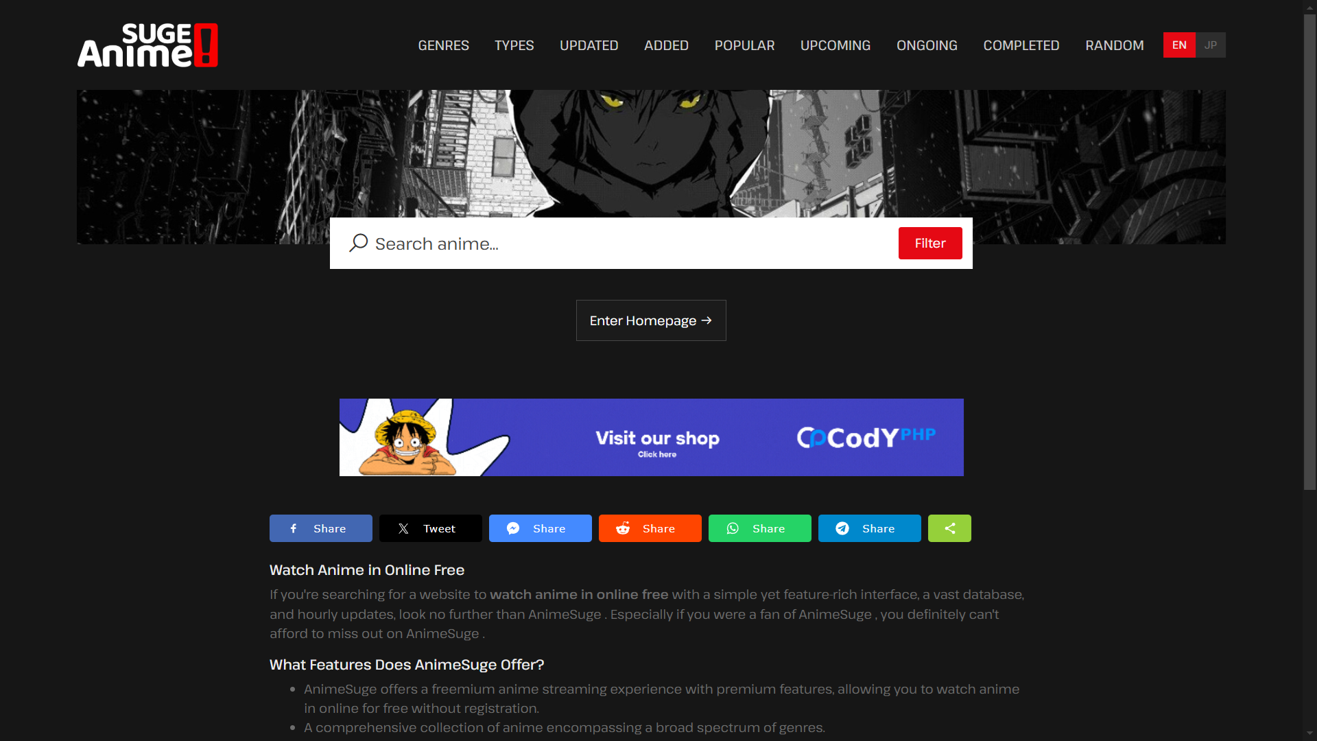 AnimeSuge - Anime Streaming PHP Script (Automated + Manual)